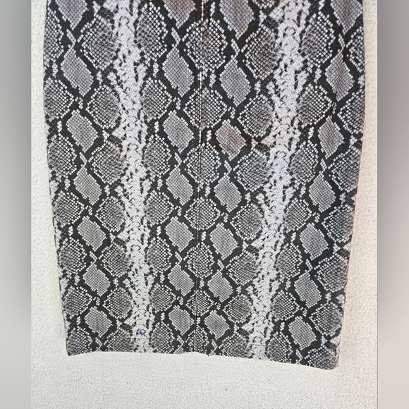 Adrianna Goldschmied Womens Midi Pencil Skirt Sz 25R Black-Gray Snake Print - Picture 12 of 15